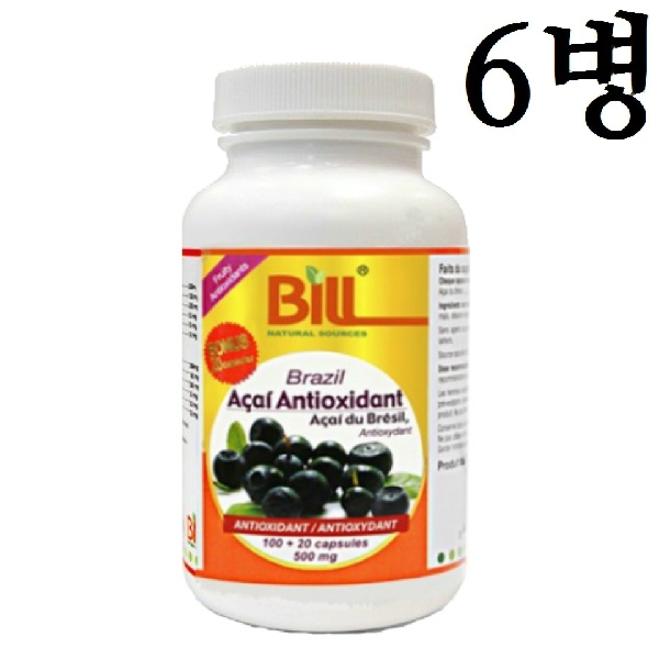 Bill beauty, Brazil 아사이베리,500mg,120정,면역강화,항산화식품 6병